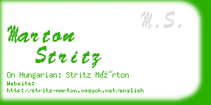 marton stritz business card